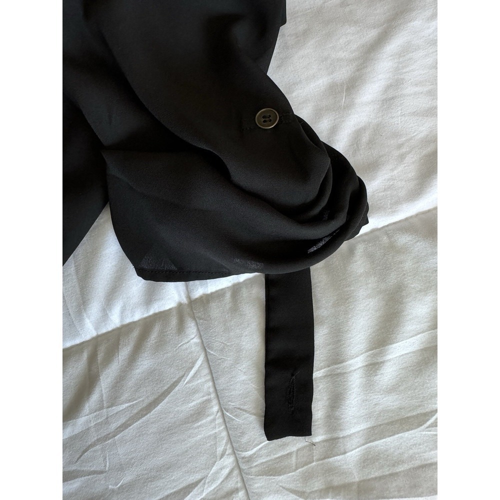 She + Sky 3/4 Sleeve Top Black Size 2x Blouse Light Weight EUC - Picture 9 of 11